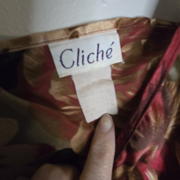 Vintage Cliche Romantic Sexy Floral Rose Figure Flattering Mini Slip Dress XL - Picture 6 of 6